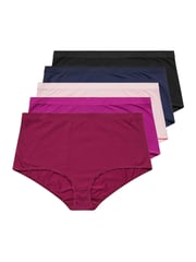 Yours Curve Purple Full Briefs 5 Pack With Stretch - Image 5 of 9