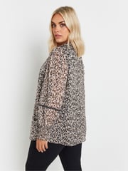 Yours Curve Natural Studded Tape Chiffon Blouse - Image 3 of 5