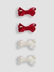 JoJo Maman Bébé Multi Velvet Bows 4 Pack - Image 2 of 3