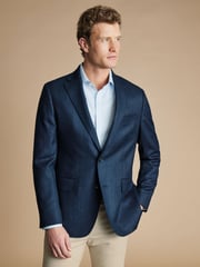 Charles Tyrwhitt Blue Twill Wool Texture Jackets - Image 1 of 5