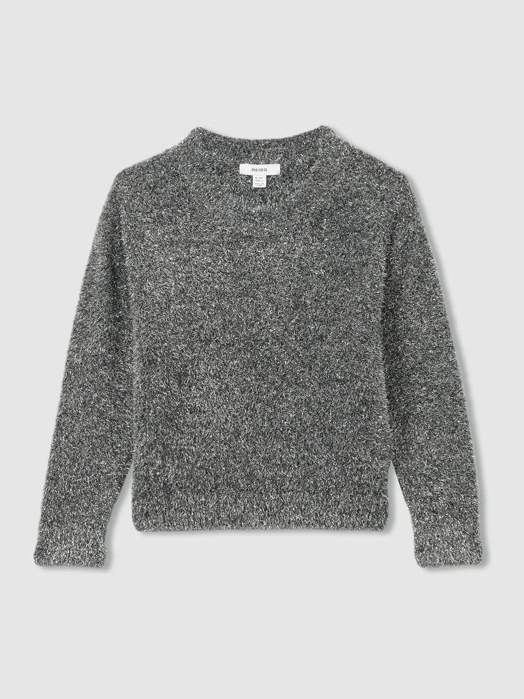 Reiss Silver Theadora 4-9 yrs Tinsel-Yarn Jumper - Image 2 of 4