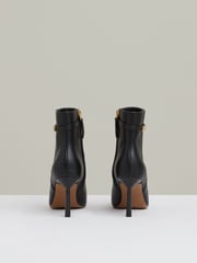 Reiss Black Emily Leather Chain Embellished Ankle Boots - Image 5 of 5