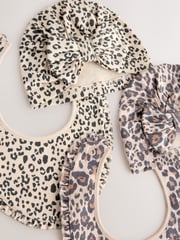 Animal Print Baby Turbans and Dribble Bibs 4 Piece Set (0mths-2yrs) - Image 6 of 7