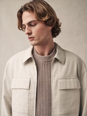 Ecru Cotton Linen Blend Shacket - Image 4 of 8