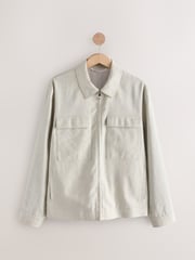 Ecru Cotton Linen Blend Shacket - Image 5 of 8