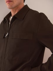 Brown Cotton Linen Blend Shacket - Image 4 of 10