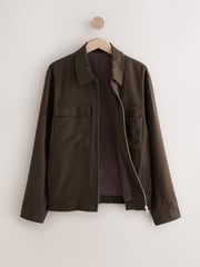 Brown Cotton Linen Blend Shacket - Image 8 of 10