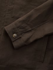 Brown Cotton Linen Blend Shacket - Image 9 of 10