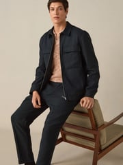 Black Cotton Linen Blend Shacket - Image 4 of 10