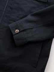 Black Cotton Linen Blend Shacket - Image 8 of 10