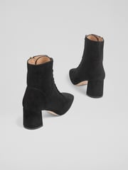 LK Bennett Arabella Lace Up Ankle Black Boots - Image 3 of 4