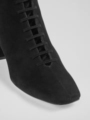 LK Bennett Arabella Lace Up Ankle Black Boots - Image 4 of 4