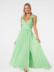 Forever New Green Selena Ruffle Shoulder Maxi Dress - Image 1 of 4