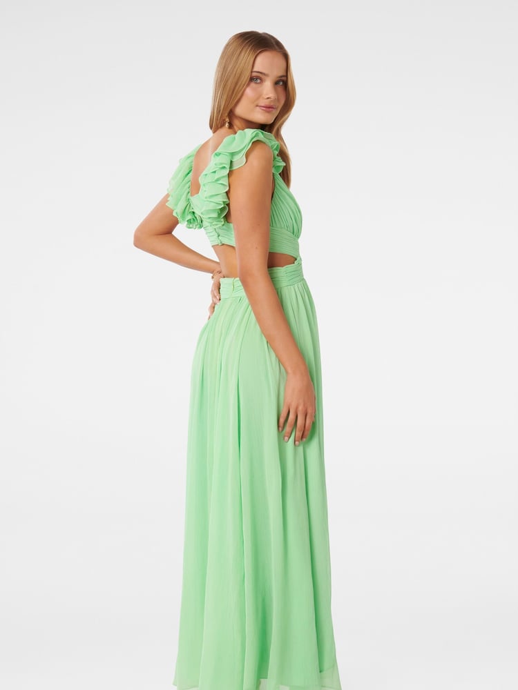 Forever New Green Selena Ruffle Shoulder Maxi Dress - Image 2 of 4