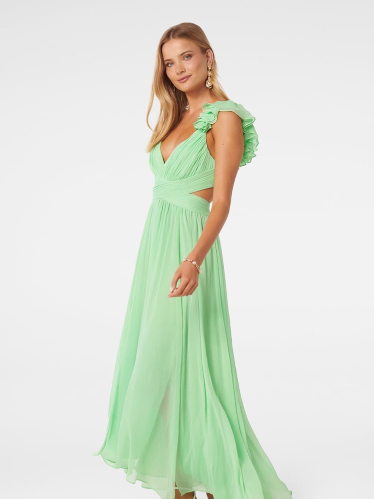 Forever New Green Selena Ruffle Shoulder Maxi Dress - Image 4 of 4