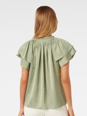 Forever New Green Marni Micropleated Blouse - Image 2 of 5
