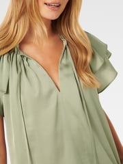 Forever New Green Marni Micropleated Blouse - Image 3 of 5