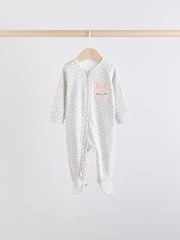Brown/Cream 5 Pack Baby Bunny Sleepsuits (0mths-2yrs) - Image 6 of 15