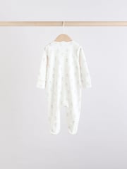 Brown/Cream 5 Pack Baby Bunny Sleepsuits (0mths-2yrs) - Image 8 of 15