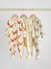 Multi Two Way Zip Baby Sleepsuits 3 Pack (0mths-2yrs) - Image 1 of 12