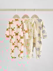 Multi Two Way Zip Baby Sleepsuits 3 Pack (0mths-2yrs) - Image 2 of 12