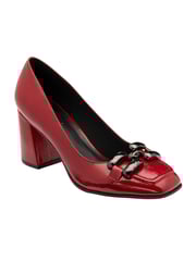 Lotus Red Block Heel Court Shoes - Image 1 of 4