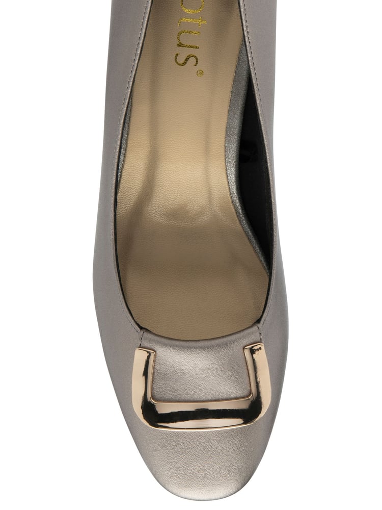 Lotus Grey Block Heel Court Shoes - Image 4 of 4 Lotus Grey Block Heel Court Shoes - Image 4 of 4