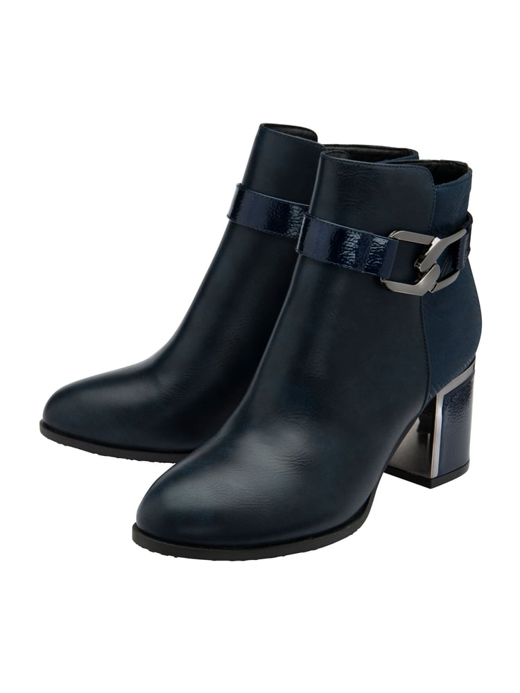 Lotus Blue Patent Lace-Up Ankle Boots - Image 2 of 4