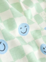 Blue/White/Orange Happy Face Short Sleeve Baby Bodysuits 3 Pack - Image 10 of 11