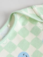 Blue/White/Orange Happy Face Short Sleeve Baby Bodysuits 3 Pack - Image 9 of 11