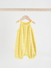 Multi Colour Floral Baby Strappy Rompers 3 Pack - Image 4 of 12