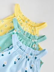 Multi Colour Floral Baby Strappy Rompers 3 Pack - Image 8 of 12