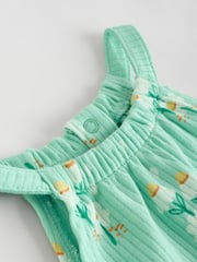 Multi Colour Floral Baby Strappy Rompers 3 Pack - Image 9 of 12