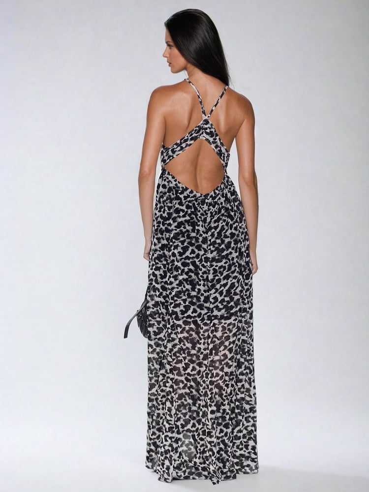 Religion Black Open Back Halterneck Ametrine Maxi Dress - Image 6 of 6