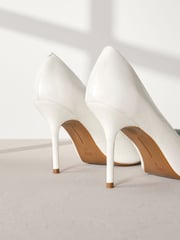 Ivory Signature Premium Leather Point Toe Flower Detail Court Shoes - Image 3 of 6