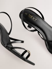 Black Toe Loop Heeled Sandals - Image 10 of 10