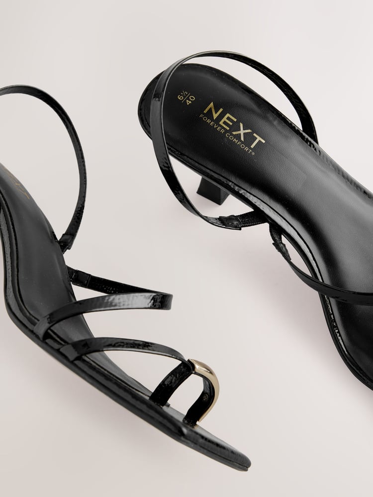 Black Toe Loop Heeled Sandals - Image 10 of 10