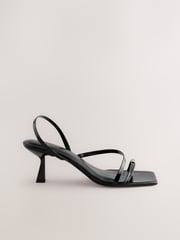 Black Toe Loop Heeled Sandals - Image 7 of 10