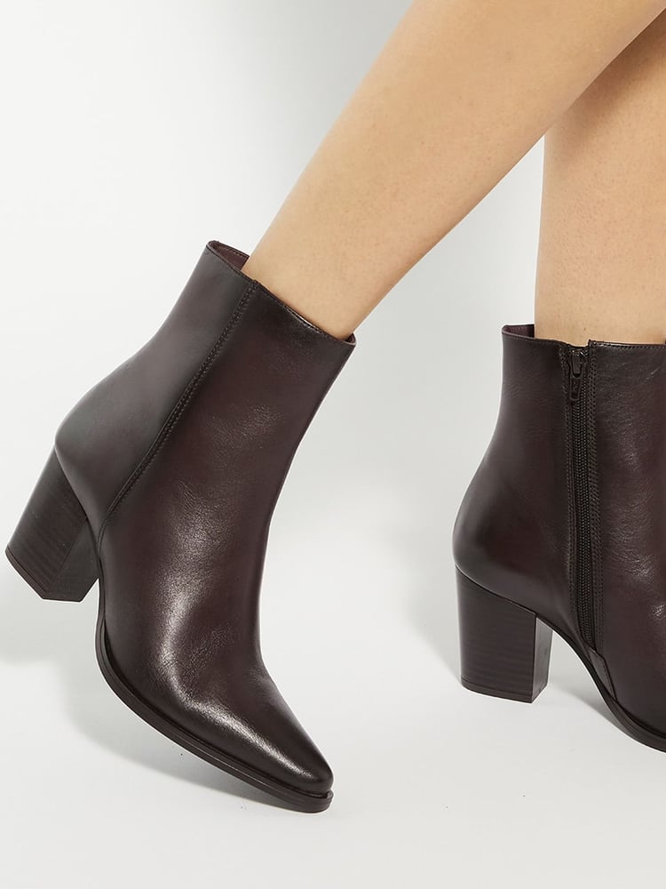 Dune London Tan Brown Paxten Smart Western Ankle Boots - Image 1 of 6