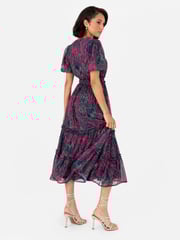 Lovedrobe Shirring Waist Puff Sleeve Midi Dress - Image 3 of 4