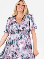 Lovedrobe Shirring Waist Puff Sleeve Midi Dress - Image 3 of 4