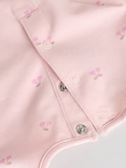 Pink/Cream/Grey Heart 4-pack Short Sleeve Baby Ribbed Top - Image 10 of 13