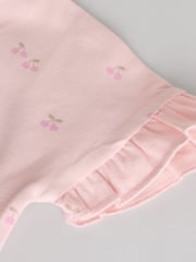 Pink/Cream/Grey Heart 4-pack Short Sleeve Baby Ribbed Top - Image 11 of 13