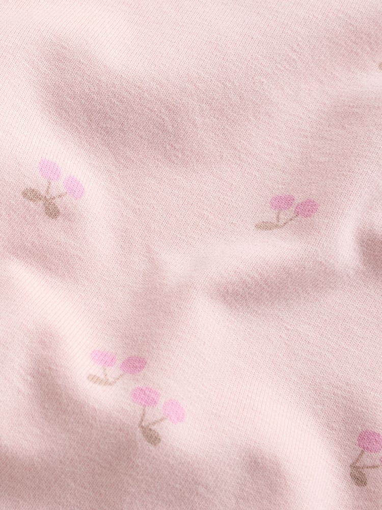 Pink/Cream/Grey Heart 4-pack Short Sleeve Baby Ribbed Top - Image 13 of 13