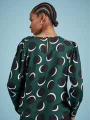 Baukjen Green Dottie Printed Blouse - Image 4 of 5