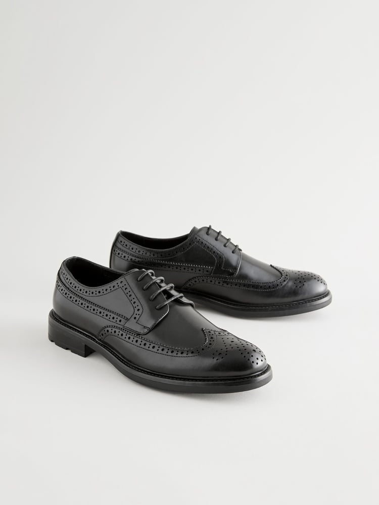 Black Brogue Shoes - Image 1 of 7