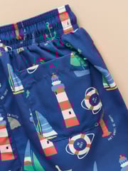 Joules Ocean Blue Printed Swim Shorts - Image 5 of 6