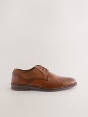 Tan Brown Embossed Derby Shoes - Image 1 of 5