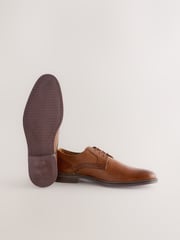 Tan Brown Embossed Derby Shoes - Image 3 of 5