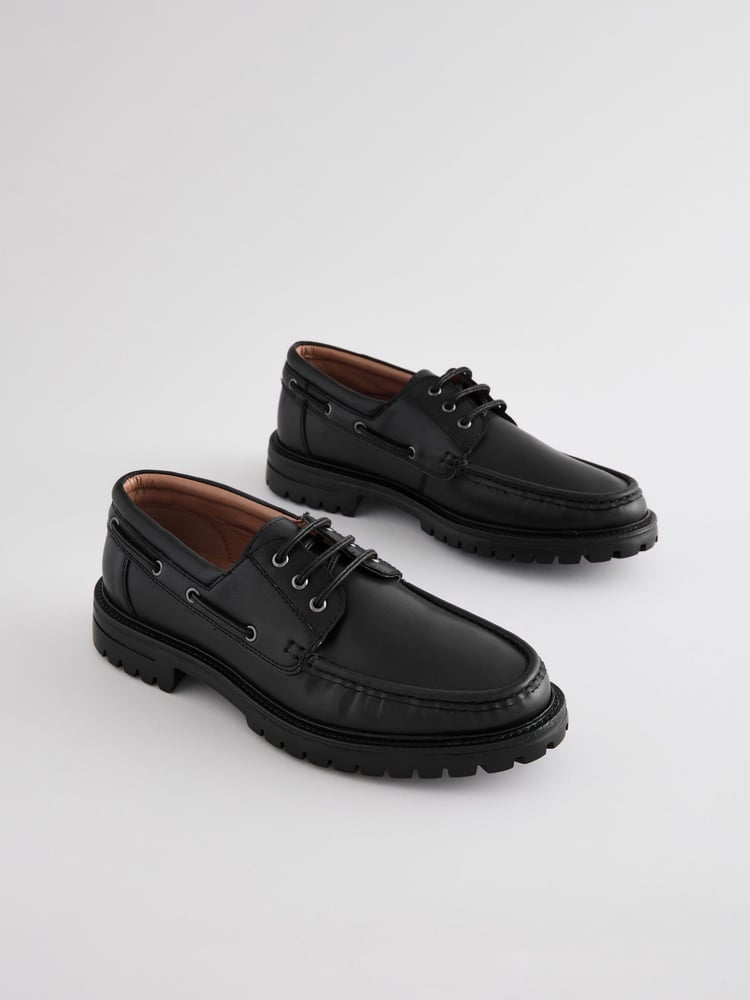 Black Chunky Boat Shoes - Image 2 of 6